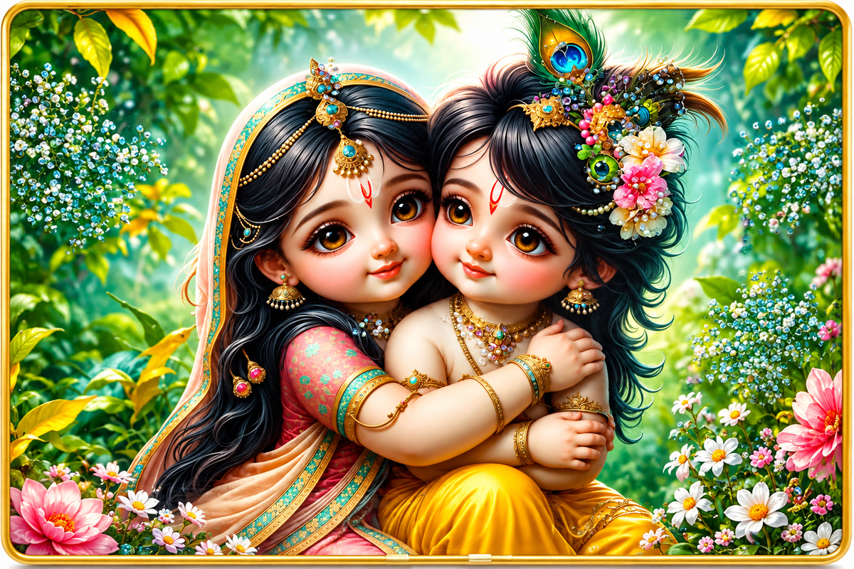 Bal Radha Krishna Wall Art