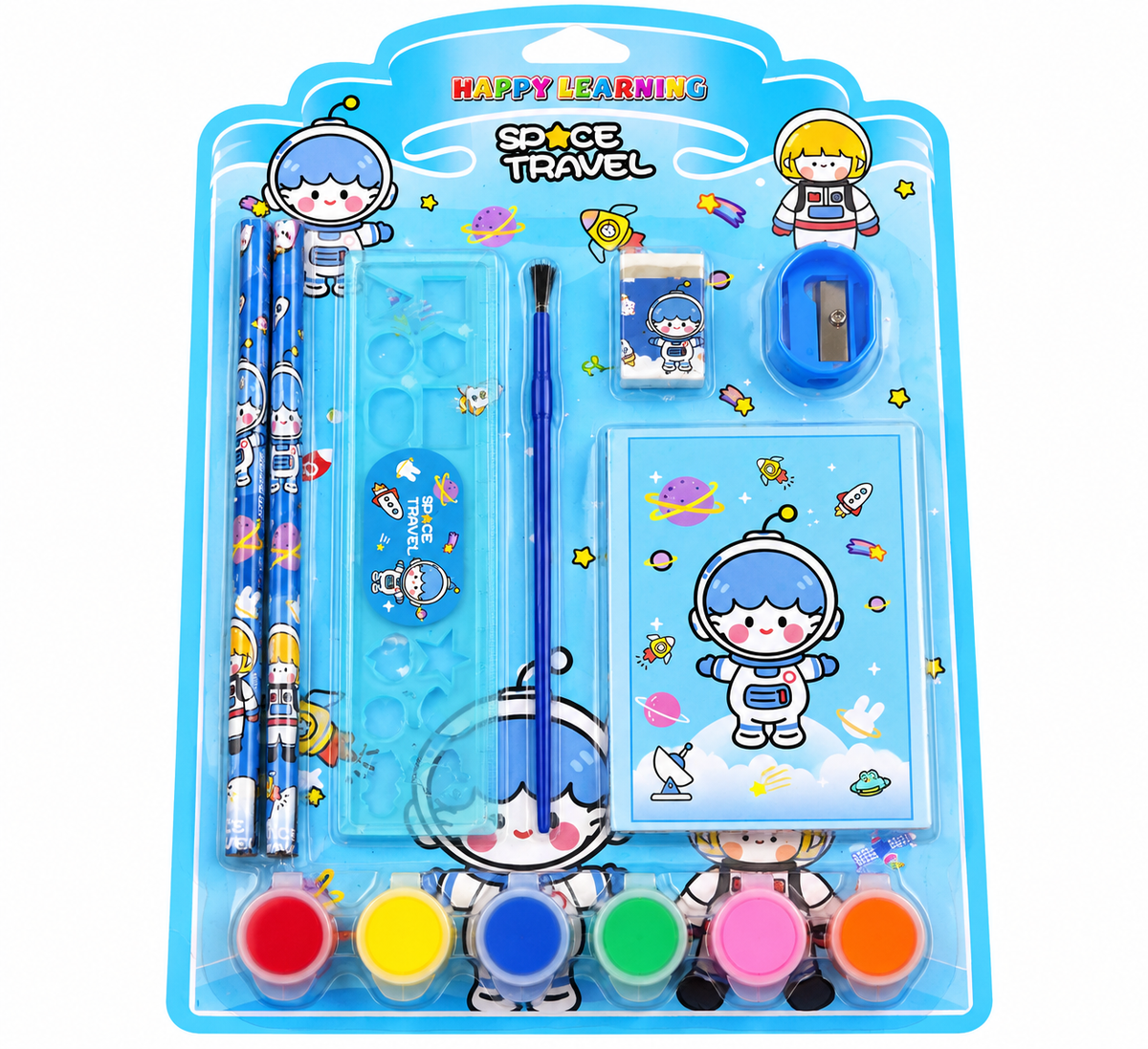 Blue Space Travel Kids Stationery Kit