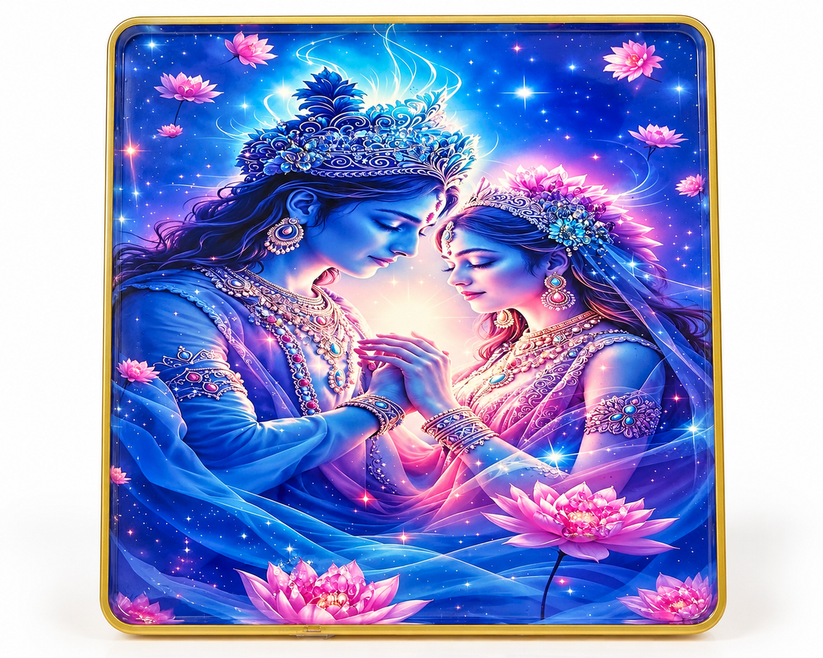 Blue & Purple Radha Krishna Wall Art