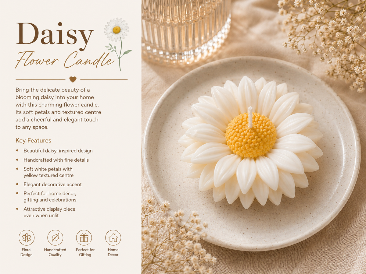 Daisy Flower Candle