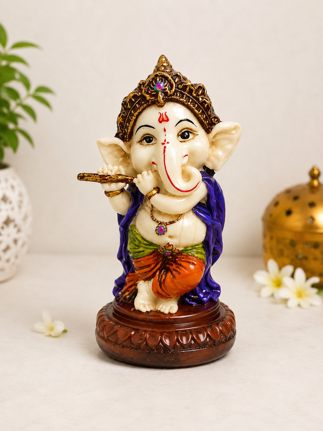 Flute Ganesha Idol