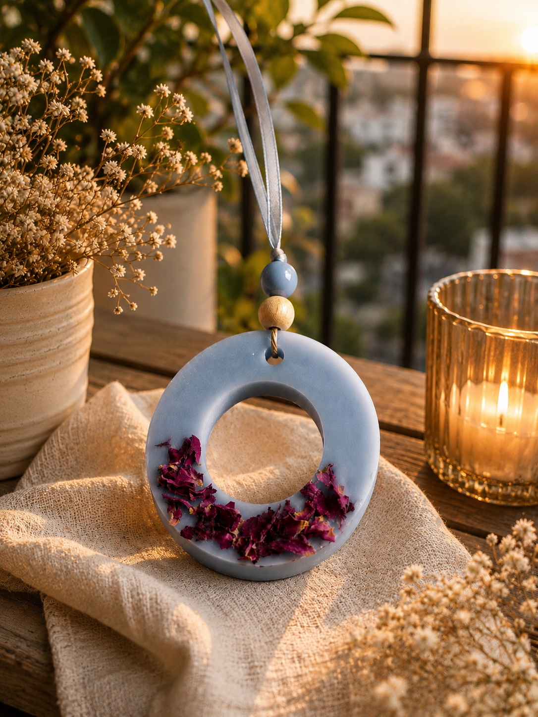 Round Floral Wax Sachet