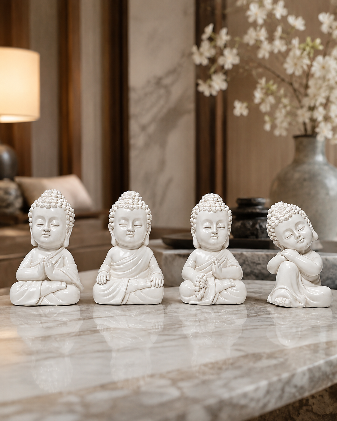 Serenity Buddha Figurines-Set of 4