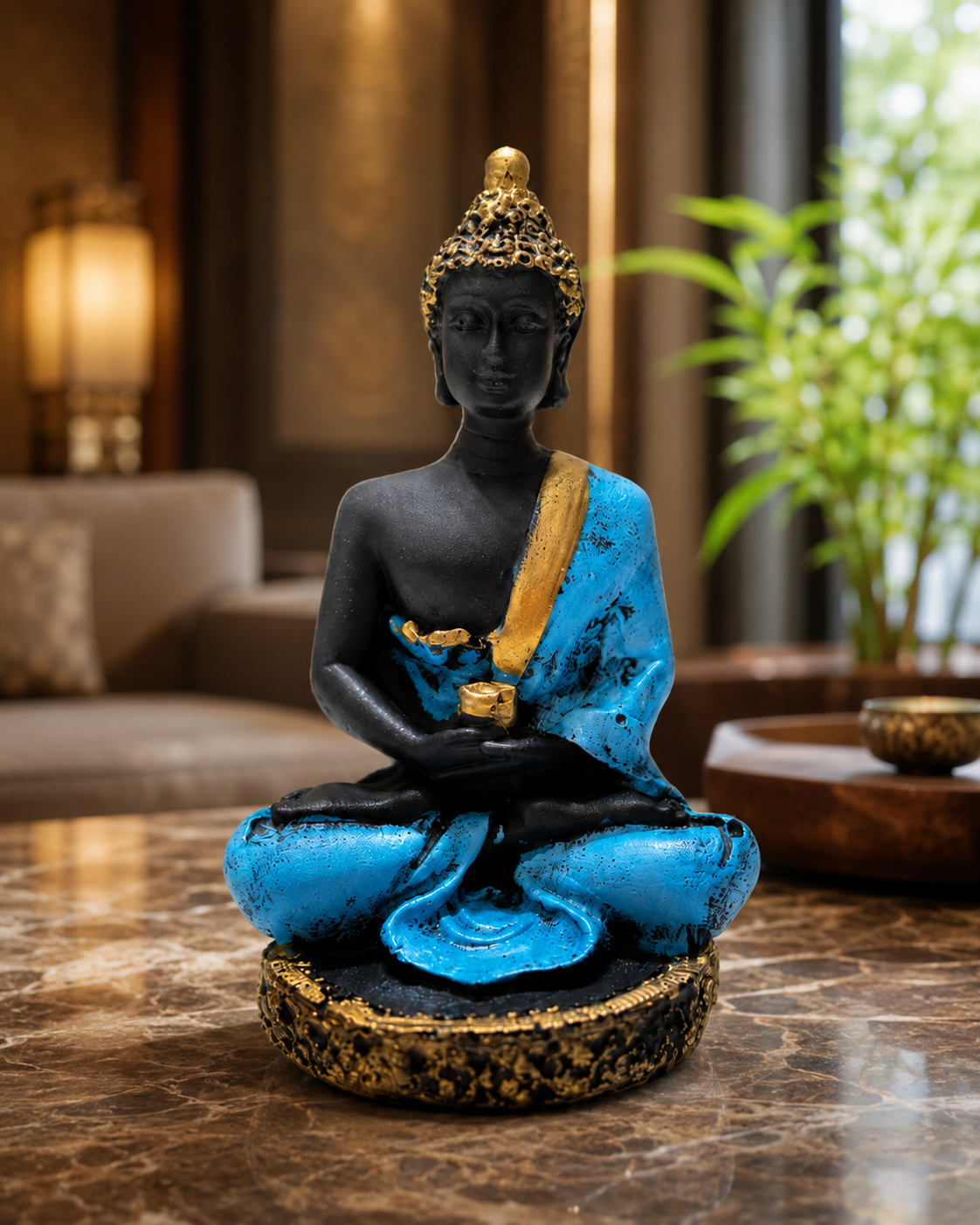 Buddha Statue - Blue & Gold Edition