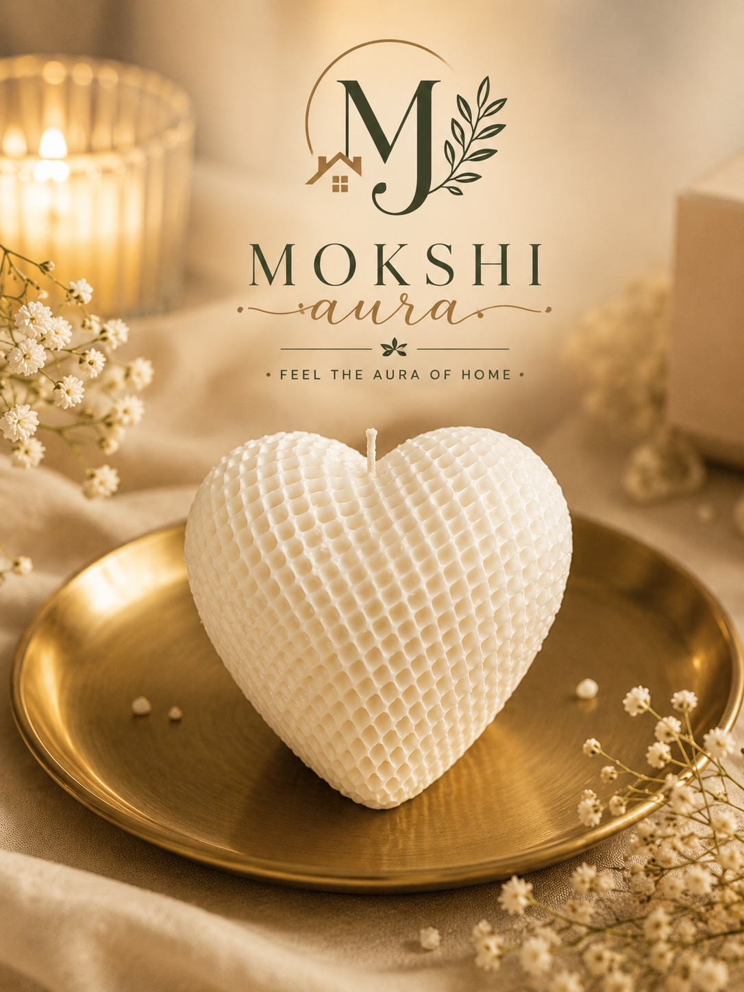 Honeycomb Heart Candle