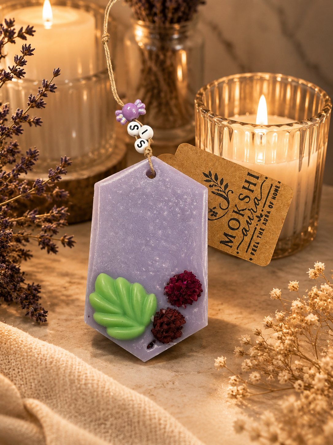 Lavender Green wax Sachet