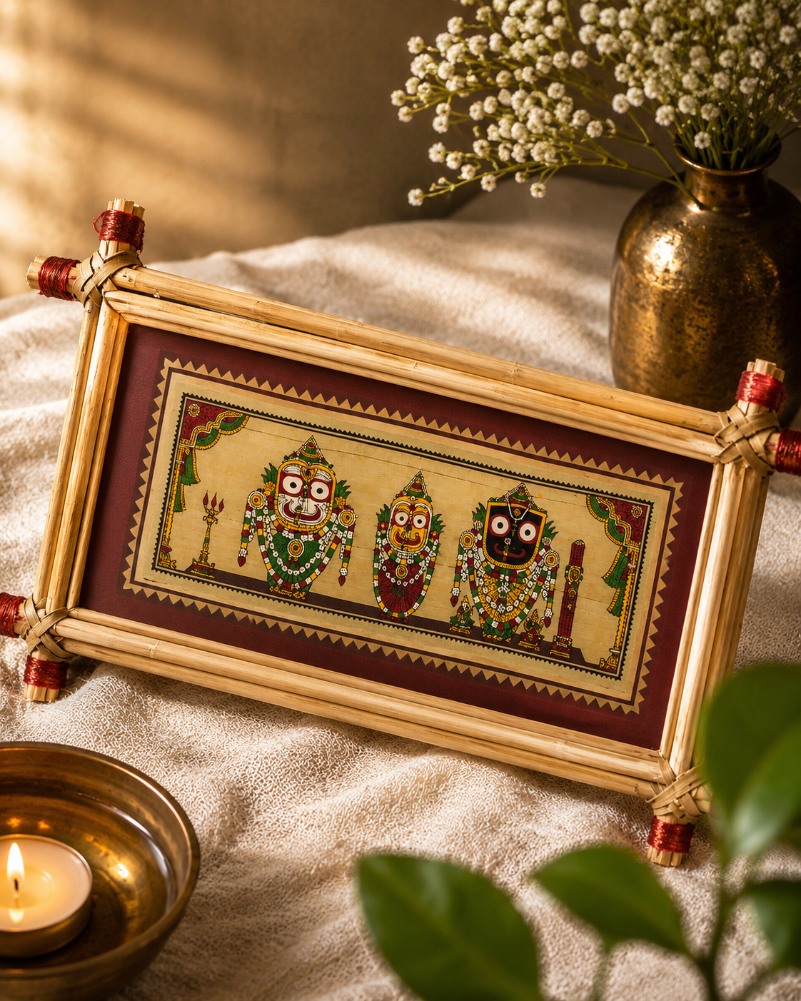 Lord Jagannath Pattachitra Bamboo Frame Art