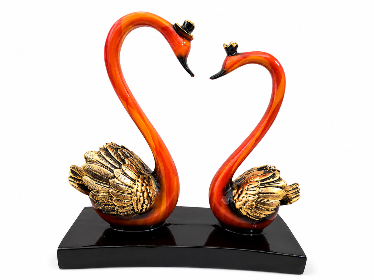 Royal Swan Couple Showpiece